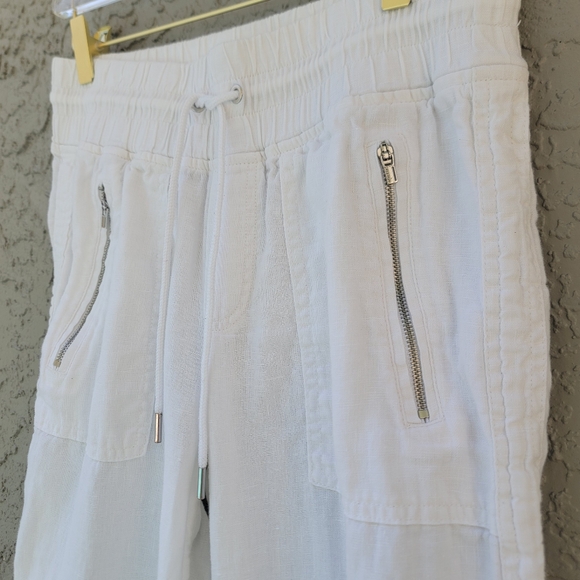 Athleta Cabo 100% Linen  Wide Leg Pants White size 6 - Picture 8 of 10